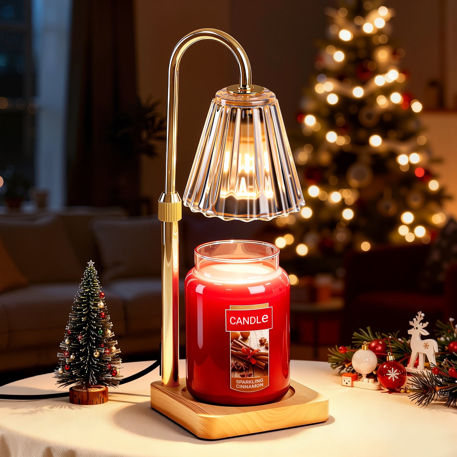 Marycele Candle Warmer Lamp for Yankee Candles, Christmas Birthday Gifts for Mom Women Sister Her, House Warming Gifts, Thanksgiving Decorations for Office Room Home Decor, Clear Wax Warmer with Timer