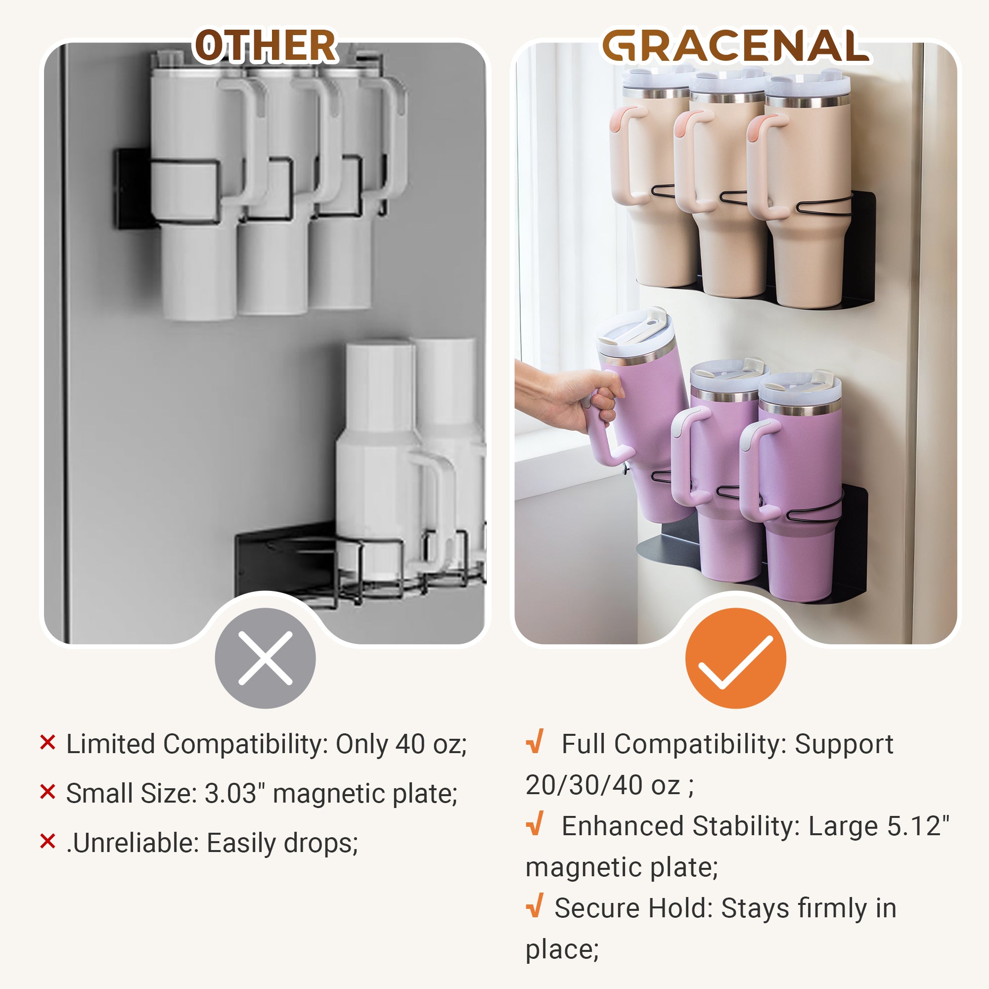 Magnetic Cup Holder for Fridge