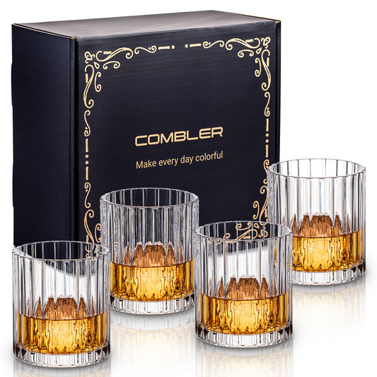 Drinking Glasses with Glass Straw Set of 4, Combler 16oz Can