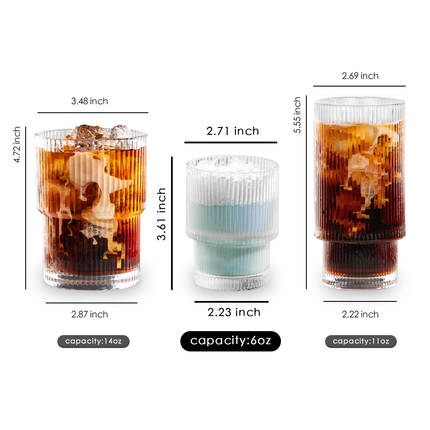Combler Ribbed Glass Cups with Glass Straws, 16 oz Drinking Glasses, Iced  Coffee Cup, Ribbed Glasswa…See more Combler Ribbed Glass Cups with Glass