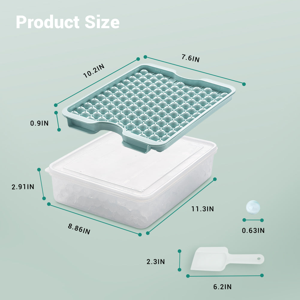 Small Ice Cube Tray with Lid and Bin, Easy-Release 77 Nugget Mini