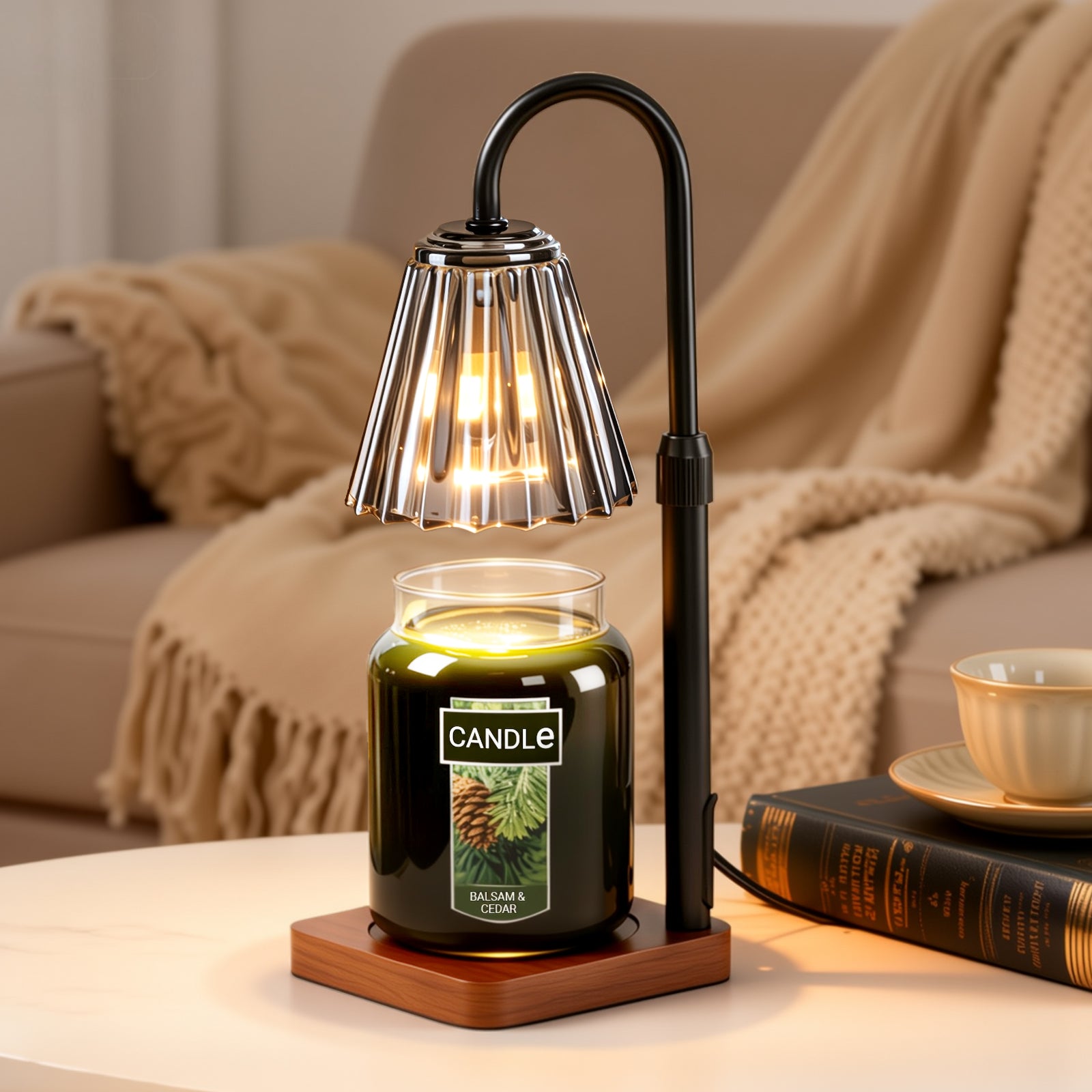 Marycele Candle Warmer Lamp for Yankee Candles, Christmas Birthday Gifts for Mom Women Sister Her, House Warming Gifts, Thanksgiving Decorations for Office Room Home Decor, Clear Wax Warmer with Timer